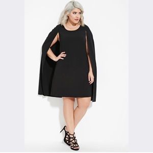 Forever 21 Plus Black Cape Dress